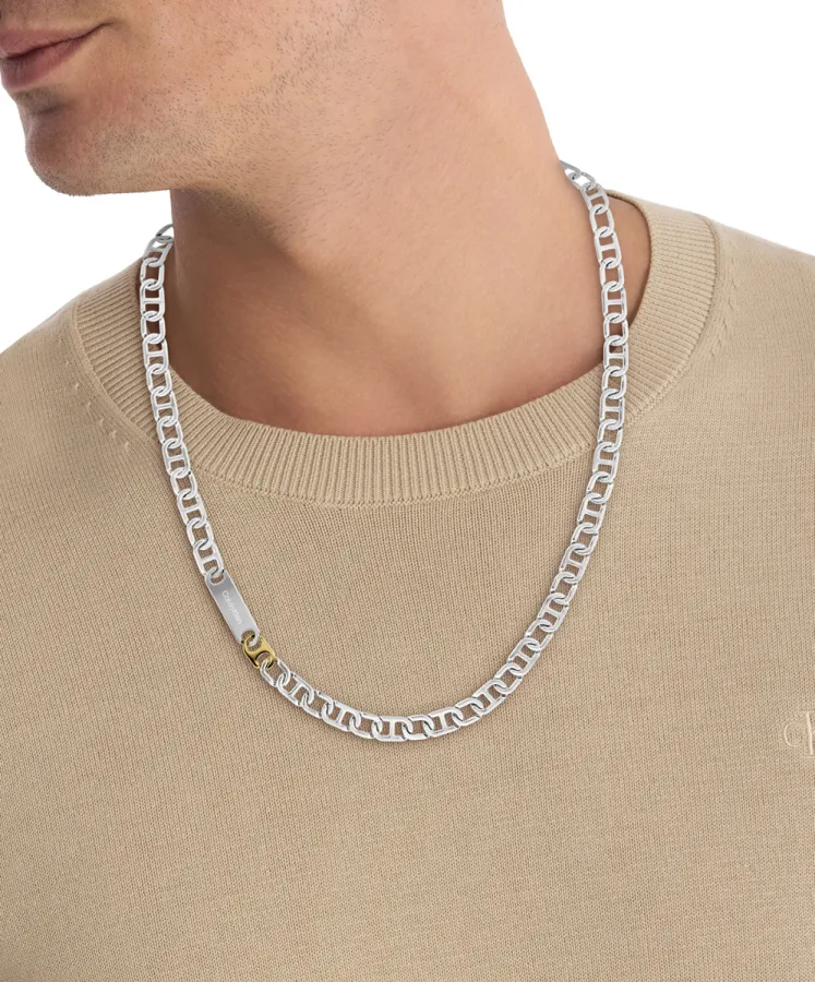 Naszyjnik męski Calvin Klein CK Candid 35100097 stal srebrna – zbliżenie na ogniwa