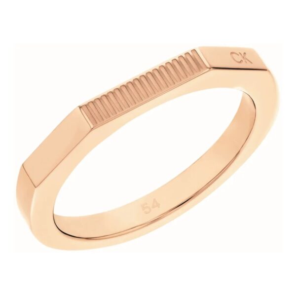 Pierścionek damski Calvin Klein Faceted Bar 35000189b stal w kolorze różowego złota