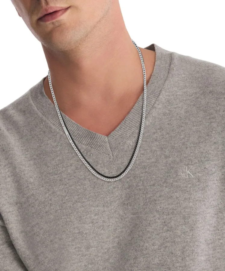 Naszyjnik męski Calvin Klein Industrial Hardware 35000565 stal czarno-srebrna – zbliżenie