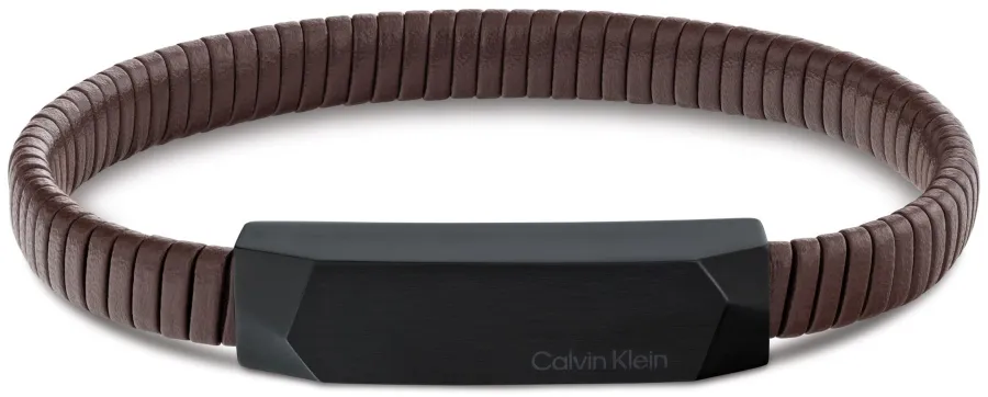 Bransoletka męska Calvin Klein Magnify 35100014 skóra brązowa