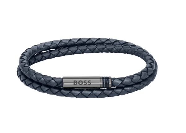 Bransoletka męska BOSS Ares 1580494M z granatowej skóry