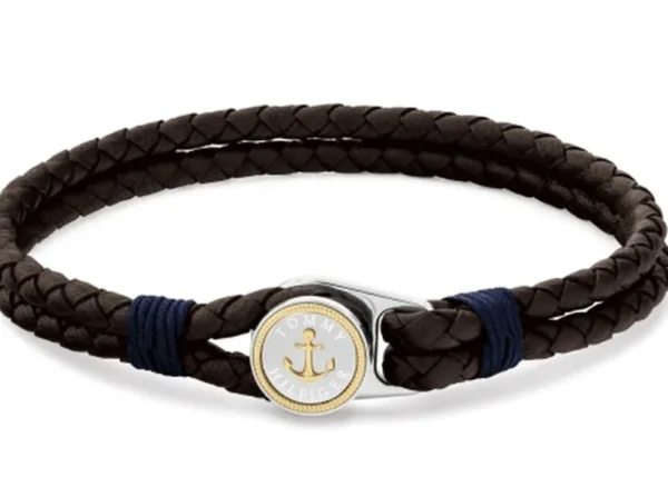 Bransoletka męska Tommy Hilfiger 2790692 skóra brązowo-granatowa ze stalą