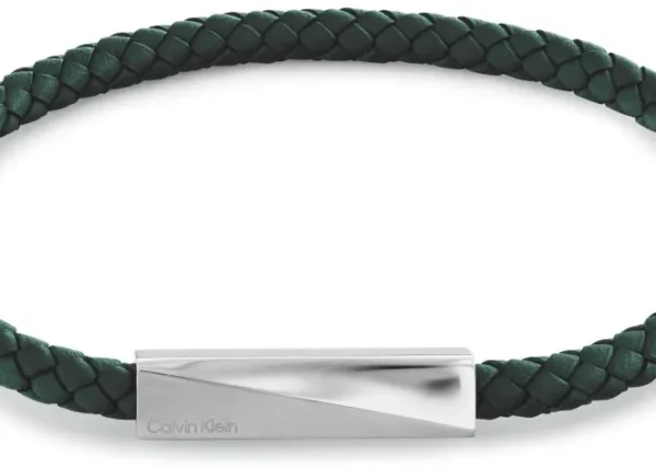 Bransoletka męska Calvin Klein Iconic ID 35100065 skóra zielona