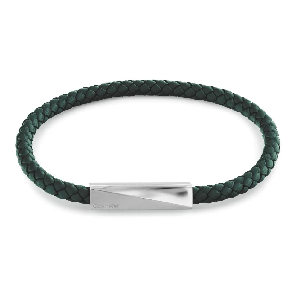 Bransoletka męska Calvin Klein Iconic ID 35100065 skóra zielona