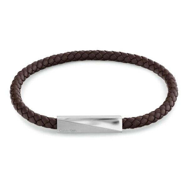 Bransoletka męska Calvin Klein Iconic ID 35100064 skóra brązowa