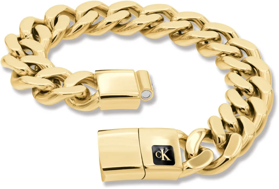 Bransoletka męska Calvin Klein CK Command 35100102 stal złota – detal ogniw