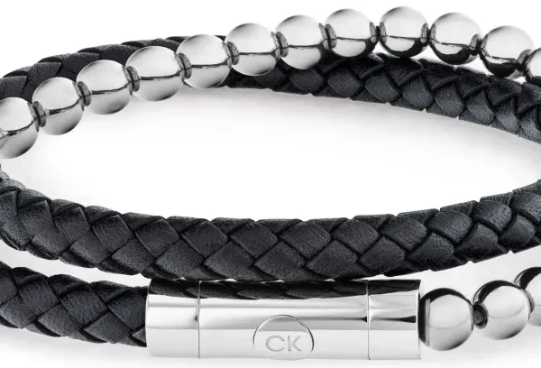 Bransoletka męska Calvin Klein CK Fuse 35100022 skóra czarna