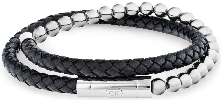 Bransoletka męska Calvin Klein CK Fuse 35100022 skóra czarna