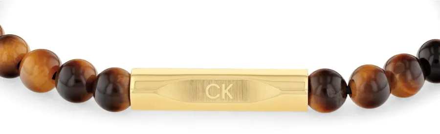 Bransoletka męska Calvin Klein Mixed Beads 35000576 stal złota – detal
