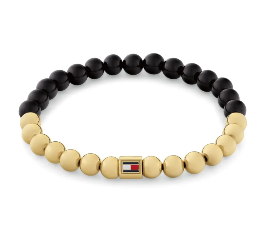 Bransoletka damska Tommy Hilfiger 2780961 stal złota z czarnymi kamieniami