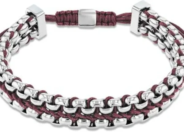 Bransoletka męska Calvin Klein CK Fused 35100041 stal i nylon bordowy