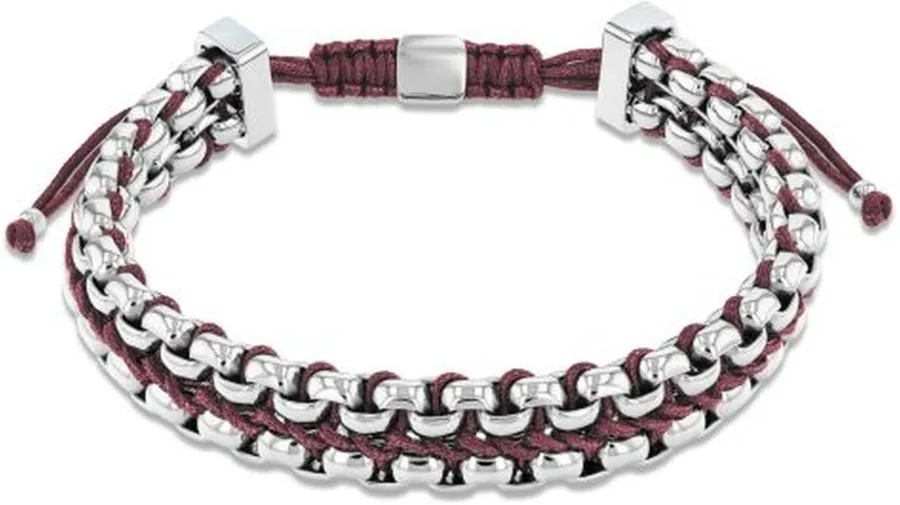 Bransoletka męska Calvin Klein CK Fused 35100041 stal i nylon bordowy