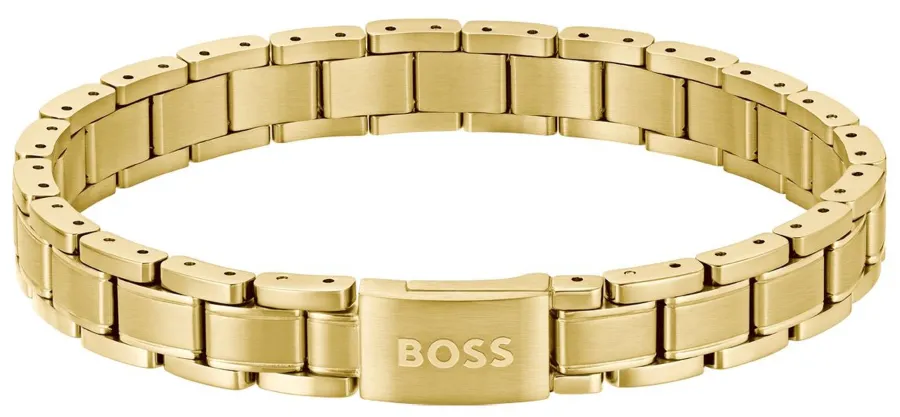 Bransoletka męska BOSS Metal Link Essential 1580711 ze stali szlachetnej w złotym wykończeniu