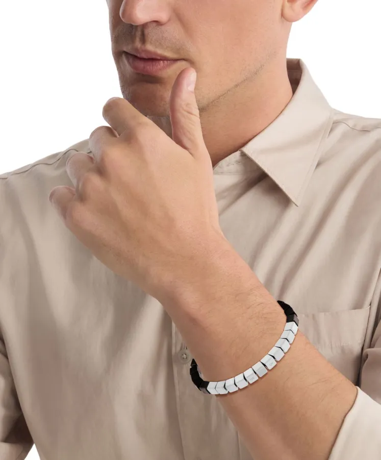 Bransoletka męska Calvin Klein CK Beaded 35000429 stal i kamień czarna – zbliżenie