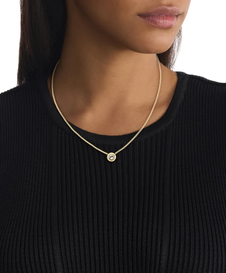 Naszyjnik damski Calvin Klein Twisted Bezel Solitaire 35000770 stal złota – zbliżenie