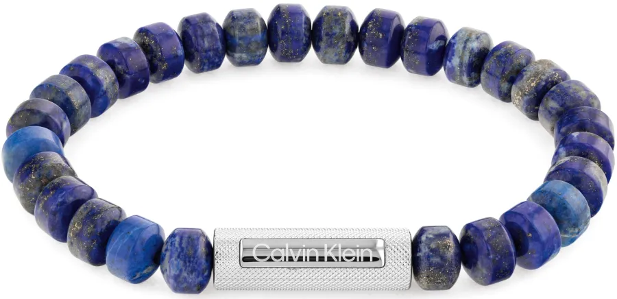 Bransoletka męska Calvin Klein Beaded 35000282 stal i lapis lazuli granatowa