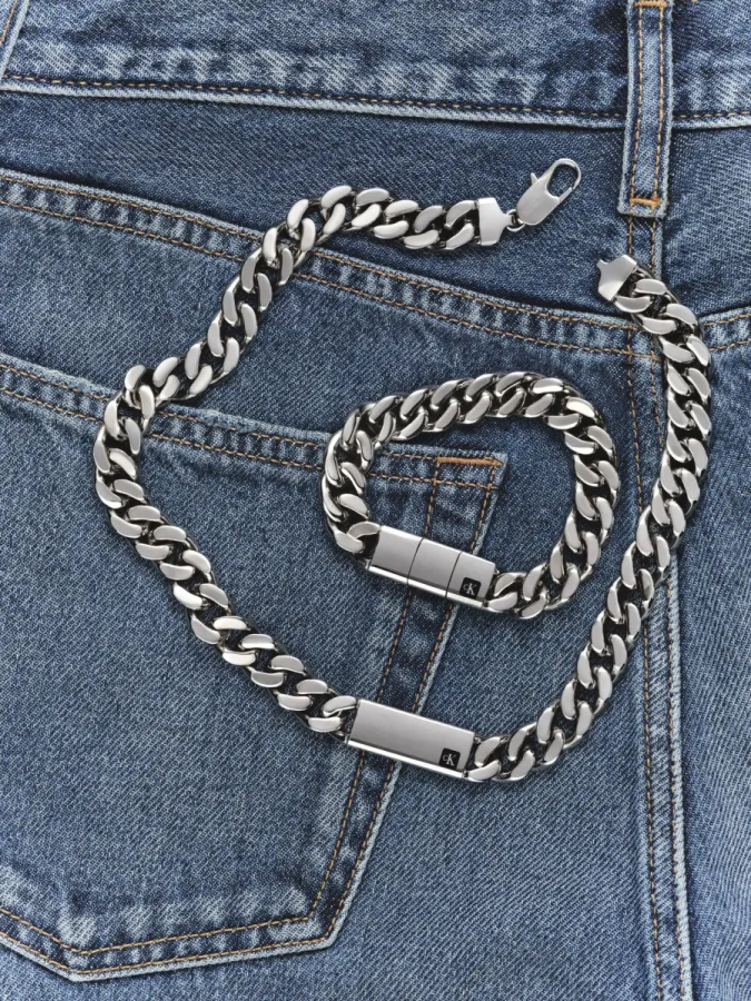Naszyjnik męski Calvin Klein CK Command 35100100 stal srebrna – stylizacja