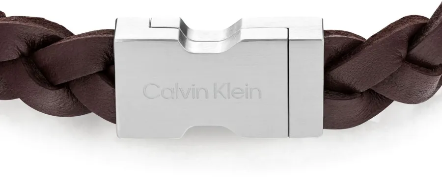 Bransoletka męska Calvin Klein Industrial Hardware 35000570 skóra brązowa – zbliżenie