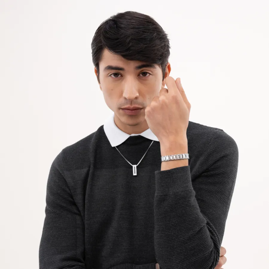 Bransoletka BOSS Candor Jewelry 1580751 stalowa – zapięcie z logo BOSS