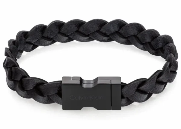 Bransoletka męska Calvin Klein Industrial Hardware 35000568 skóra czarna
