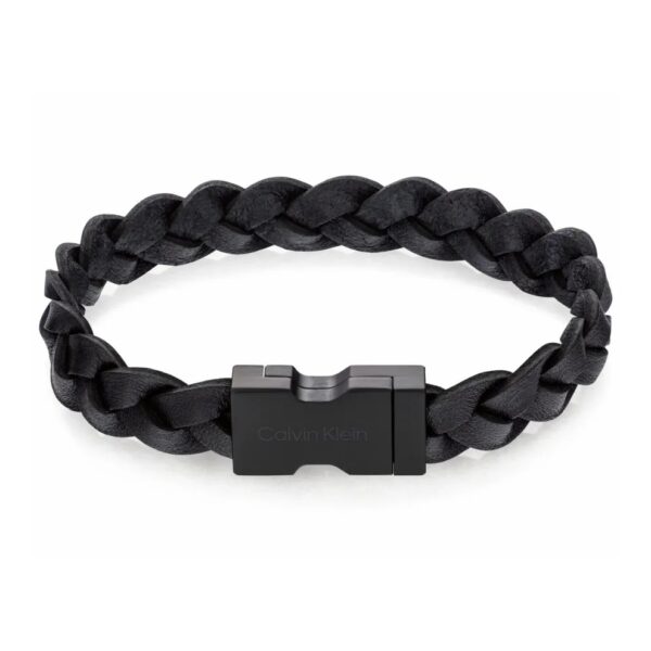 Bransoletka męska Calvin Klein Industrial Hardware 35000568 skóra czarna