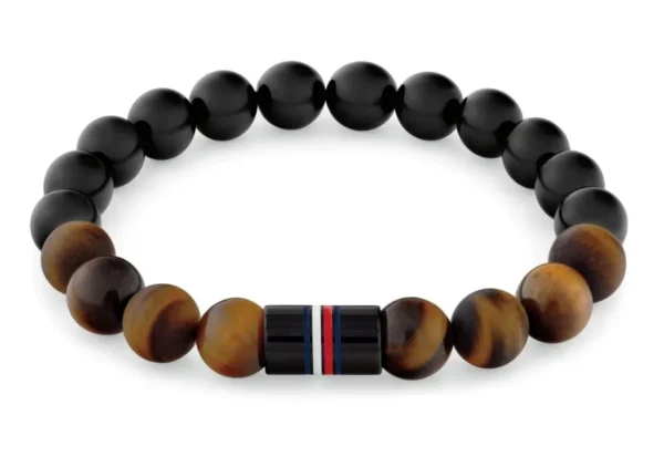 Bransoletka męska Tommy Hilfiger 2790631 kamienie brązowo-czarne