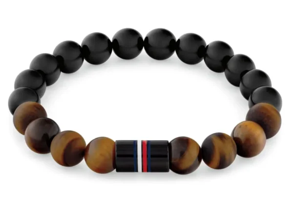 Bransoletka męska Tommy Hilfiger 2790631 kamienie brązowo-czarne