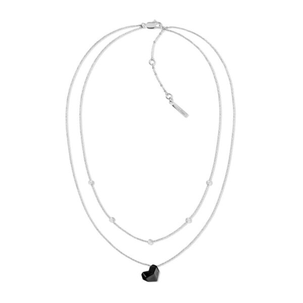 Naszyjnik damski Calvin Klein Faceted Heart 35000999 stal czarna