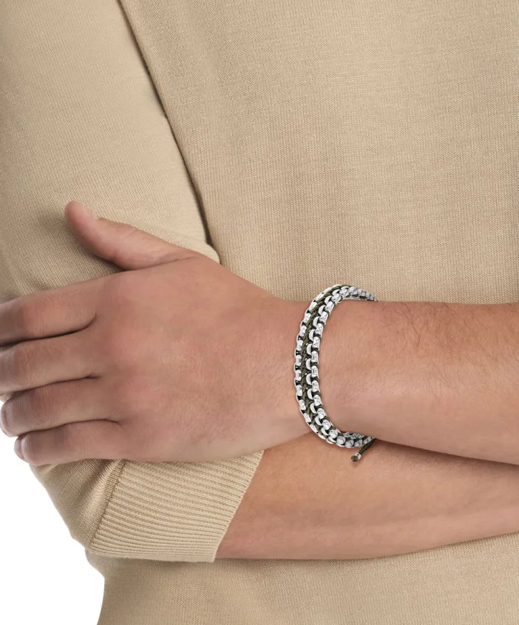 Bransoletka męska Calvin Klein CK Fused 35100039 stal i nylon zielony – zbliżenie