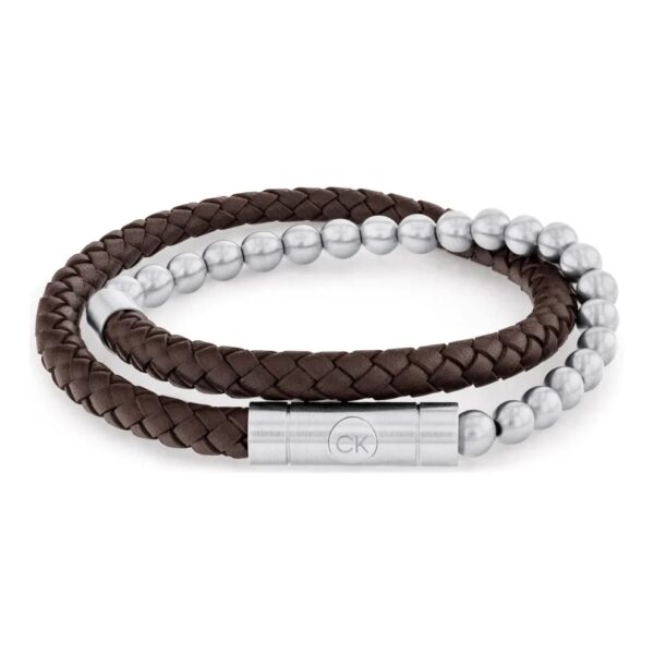 Bransoletka męska Calvin Klein CK Fuse 35100023 skóra brązowa