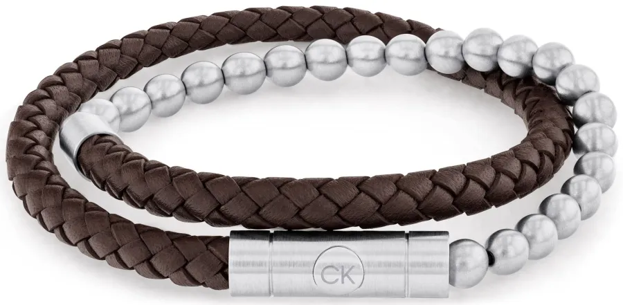 Bransoletka męska Calvin Klein CK Fuse 35100023 skóra brązowa