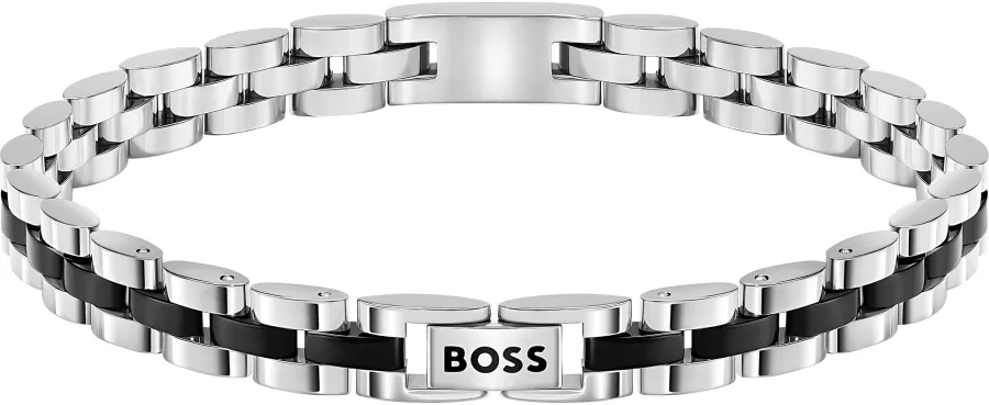 Bransoletka BOSS Archer 1580890 stalowo-czarna – ujęcie z boku