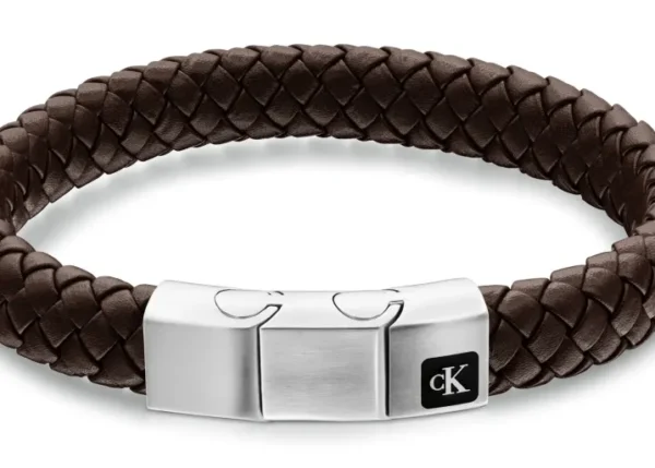 Bransoletka męska Calvin Klein CK Essential 35100116 skóra brązowa