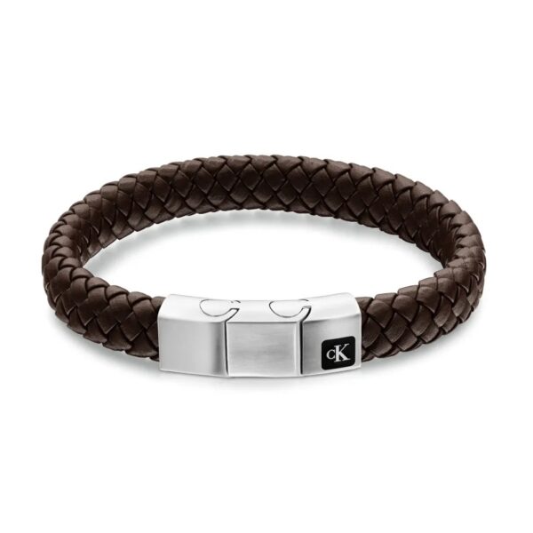 Bransoletka męska Calvin Klein CK Essential 35100116 skóra brązowa