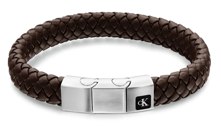 Bransoletka męska Calvin Klein CK Essential 35100116 skóra brązowa