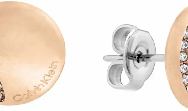 Kolczyki damskie Calvin Klein Minimal Circular 35000139 stal w kolorze różowego złota