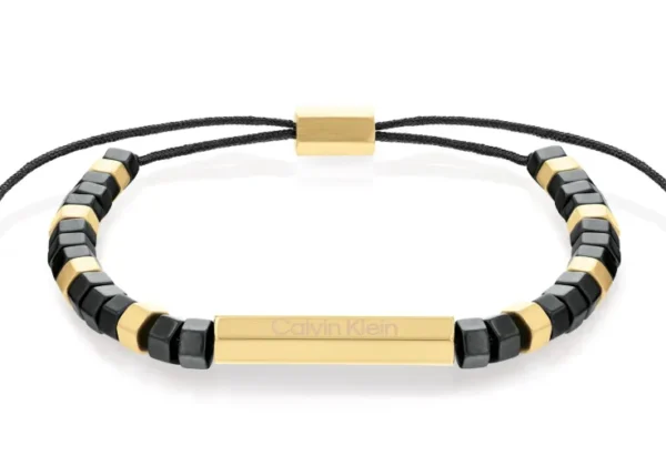 Bransoletka męska Calvin Klein Essential Shapes 35000280 stal złoto-czarna