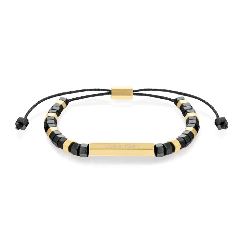 Bransoletka męska Calvin Klein Essential Shapes 35000280 stal złoto-czarna