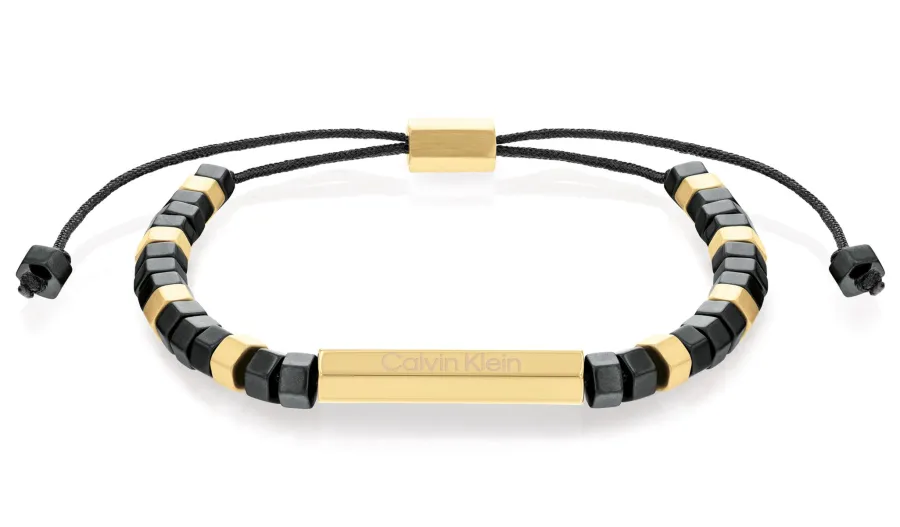 Bransoletka męska Calvin Klein Essential Shapes 35000280 stal złoto-czarna