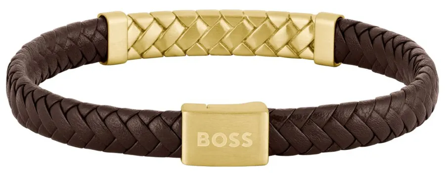 Bransoletka BOSS Tailored 1580675M brązowo-złota – detal wykończenia