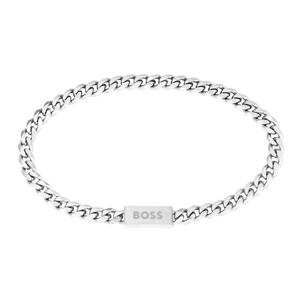 Bransoletka męska BOSS Chain For Him 1580556M ze stali szlachetnej w kolorze stalowym