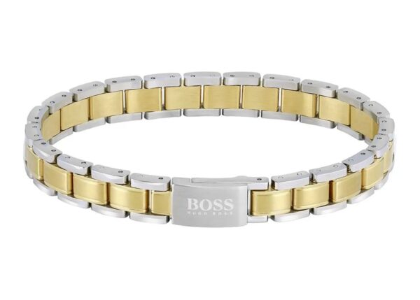 Bransoletka męska BOSS Metal Link Essentials 1580195 ze stali szlachetnej w złoto-stalowym wykończeniu