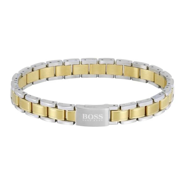 Bransoletka męska BOSS Metal Link Essentials 1580195 ze stali szlachetnej w złoto-stalowym wykończeniu
