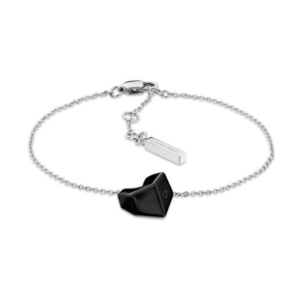 Bransoletka damska Calvin Klein Faceted Heart 35001000 stal czarno-srebrna