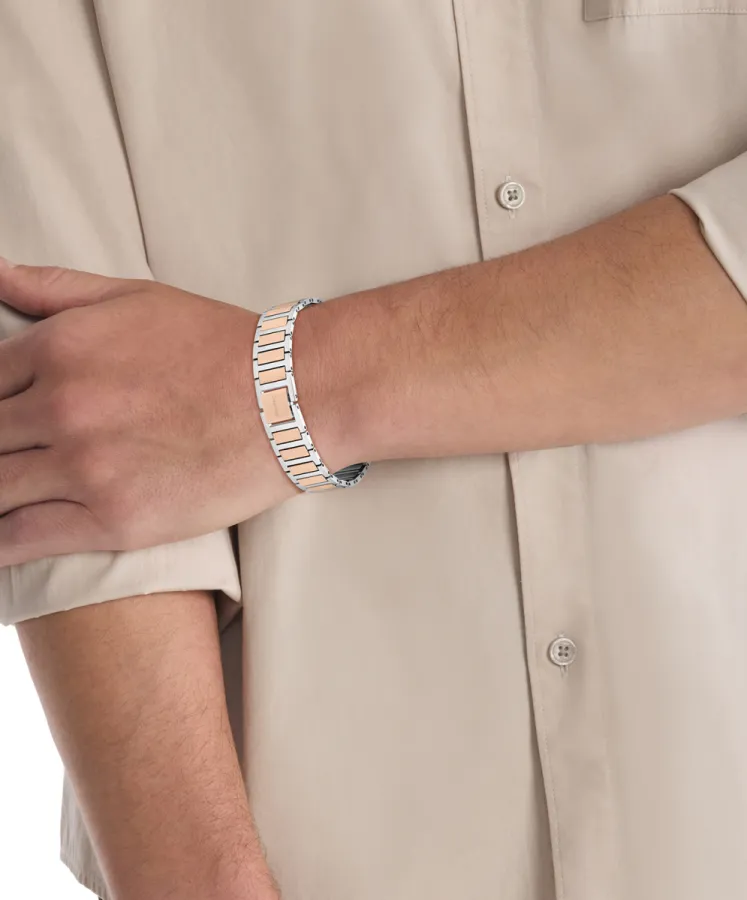 Bransoletka męska Calvin Klein Structured Links 35100048 stal różowe złoto – zbliżenie