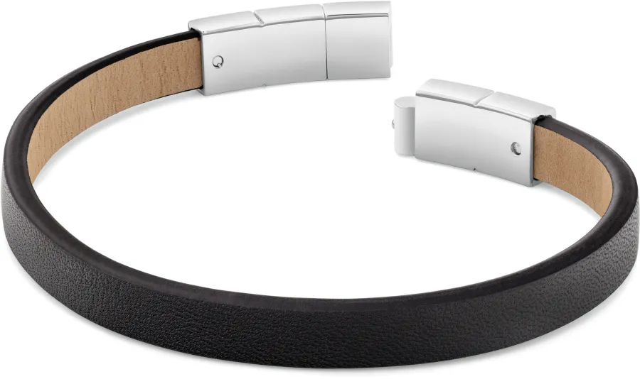 Bransoletka męska Calvin Klein Minimalistic Squares 35100062 skóra czarna – detal