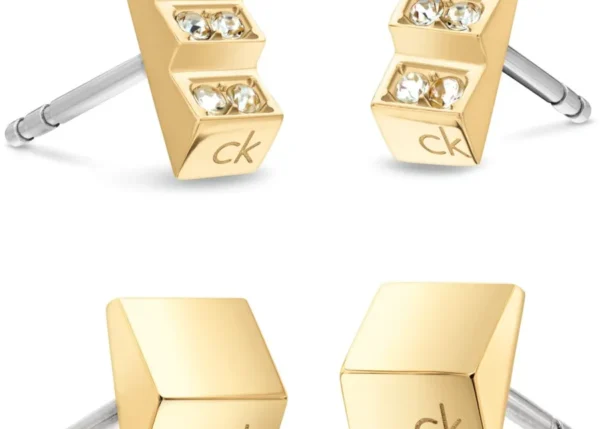 Zestaw biżuterii damski Calvin Klein CK Series 35000979 stal złota z kryształkami Preciosa