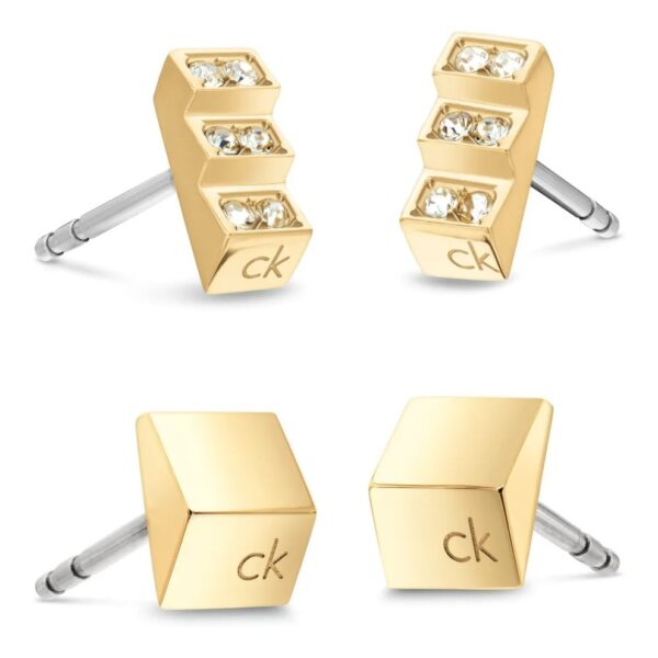 Zestaw biżuterii damski Calvin Klein CK Series 35000979 stal złota z kryształkami Preciosa
