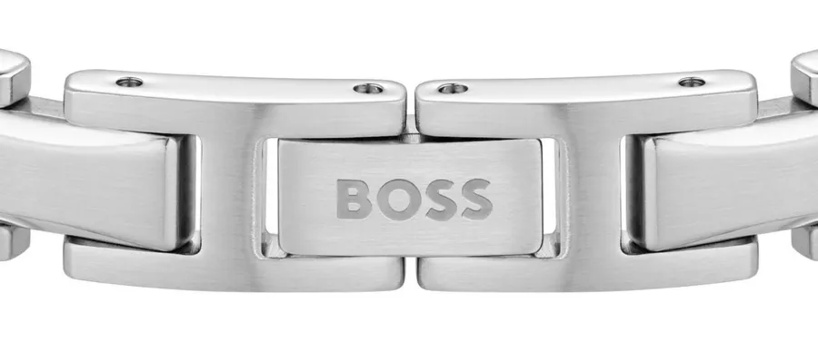 Bransoletka BOSS Nolan 1580792 stalowa – zapięcie z sygnaturą BOSS