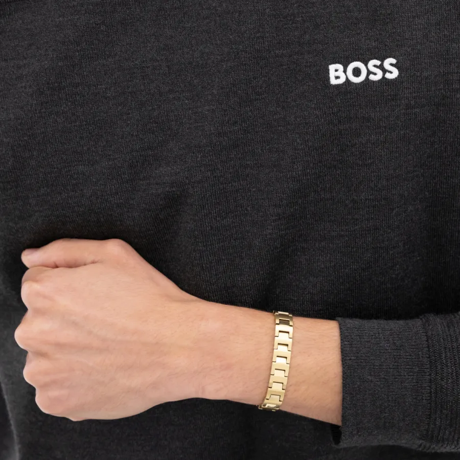 Bransoletka BOSS Candor Jewelry 1580753 złota – zbliżenie na ogniwa